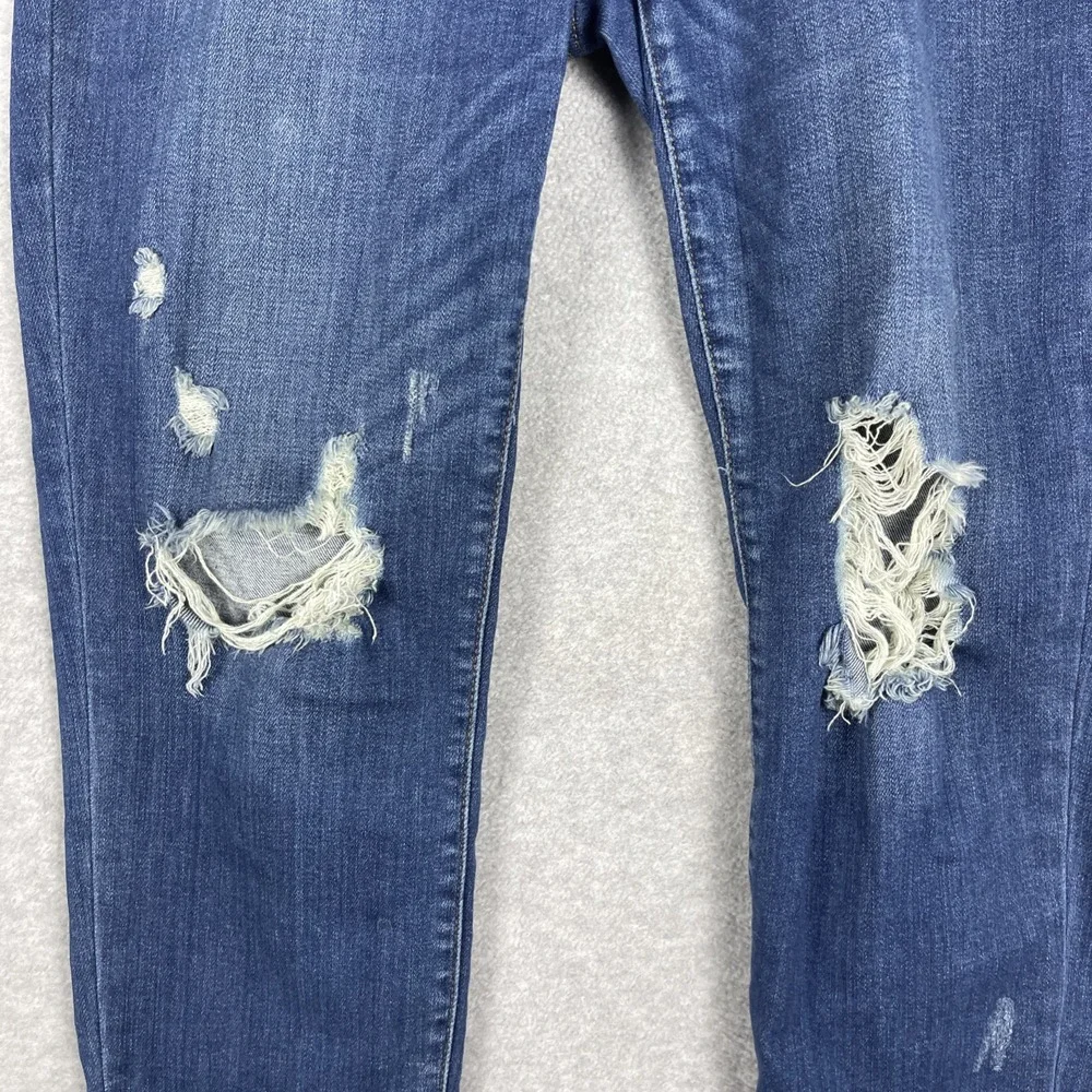 Judy Blue Slim Straight Jeans Womens 11/30 Blue Distressed Stretch Denim